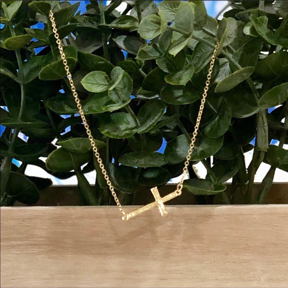 Sideways Cross Necklace - Picture 2 of 2